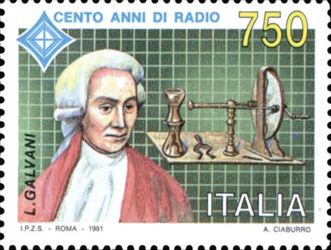 Francobollo Ritratto di Luigi Galvani -  1991