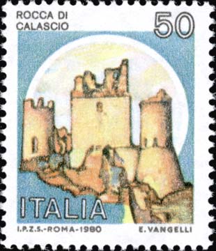 Francobollo Rocca di Calascio, a L'Aquila -  1991