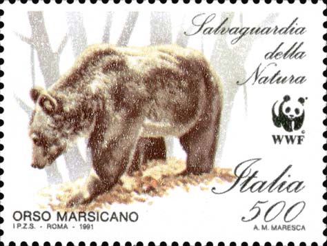 Francobollo Orso Marsicano -  1991