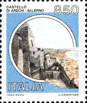 Francobollo Castello di Arechi, a Salerno -  1992