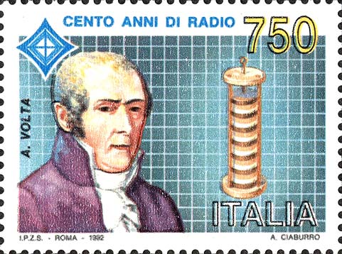 Francobollo Ritratto di Alessandro Volta -  1992