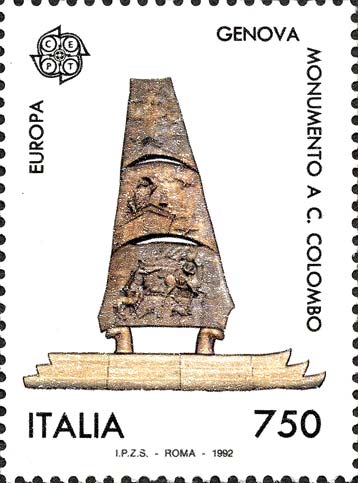 Francobollo Monumento a Cristoforo Colombo -  1992