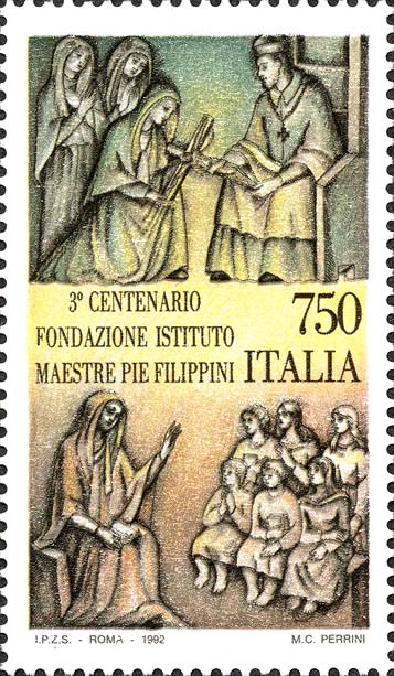 Francobollo Episodi della Vita di Santa Maria Filippini -  1992