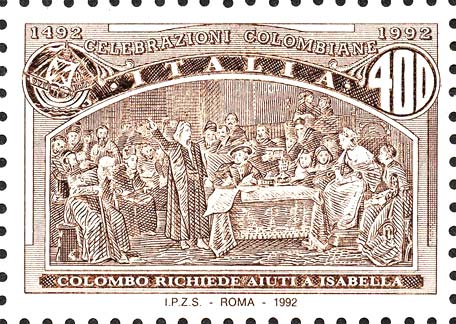 Francobollo Colombo Richiede gli Aiuti a Isabella -  1992