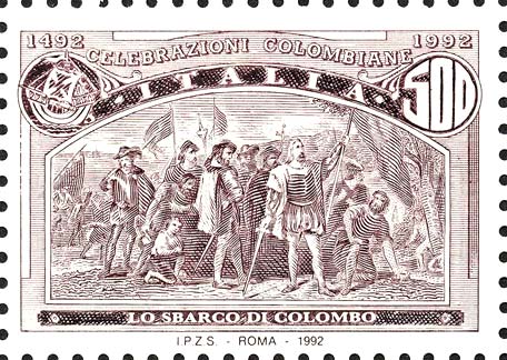 Francobollo Lo Sbarco di Colombo -  1992
