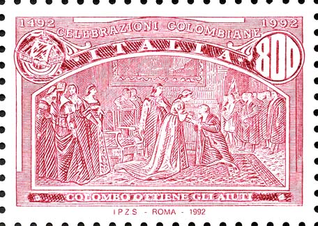 Francobollo Colombo Ottiene gli Aiuti -  1992