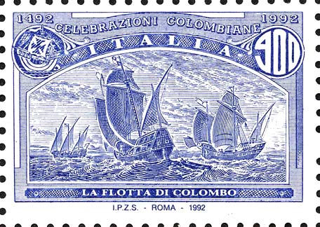 Francobollo La Flotta di Colombo -  1992