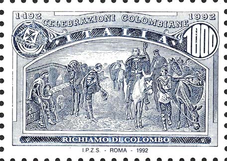 Francobollo Richiamo di Colombo -  1992