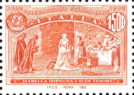Francobollo Isabella Impegna i Suoi Tesori -  1992