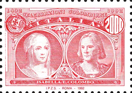 Francobollo Isabella e Colombo -  1992