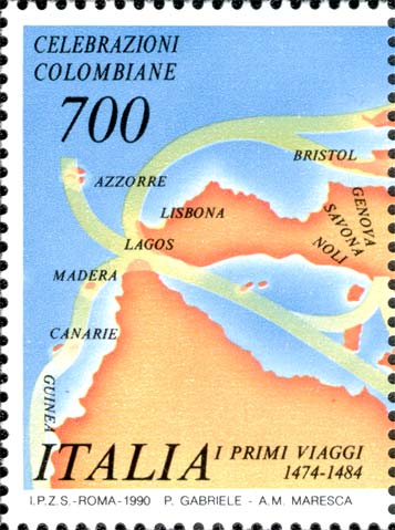 Francobollo Metà Sinistra della Cartina -  1990