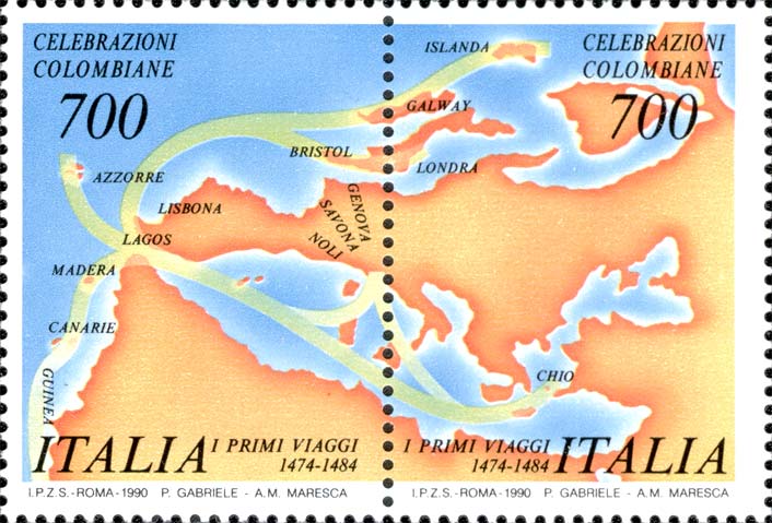 Francobollo Carta Geografica -  1990
