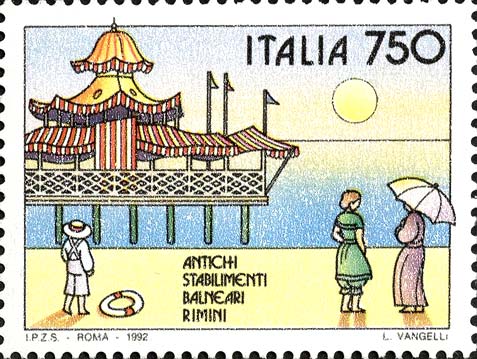 Francobollo Stabilimento Balneare di Rimini -  1992