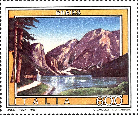 Francobollo Braies -  1992