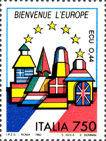 Francobollo Francia: Bienvenue l'Europe -  1993