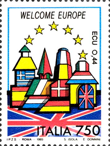 Francobollo Gran Bretagna: Welcome Europe -  1993