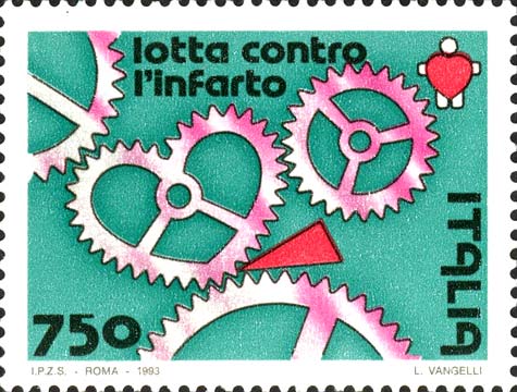 Francobollo Meccanismo a Forma di Cuore Inceppato -  1993