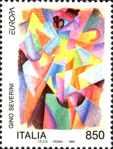 Francobollo Dinamismo delle Forme Colorate, Dipinto di Severini -  1993