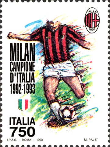 Francobollo Giocatore del Milan -  1993