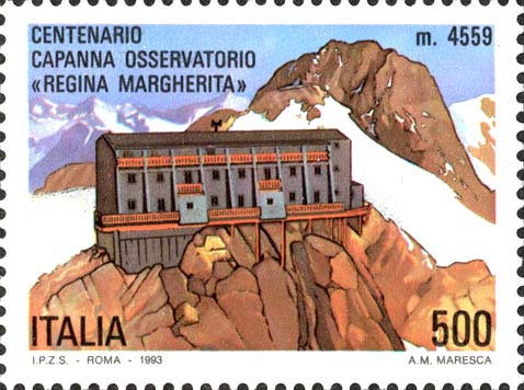 Francobollo Monte Rosa e Capanna Regina Margherita -  1993