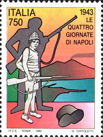 Francobollo Le Quattro Giornate di Napoli -  1993
