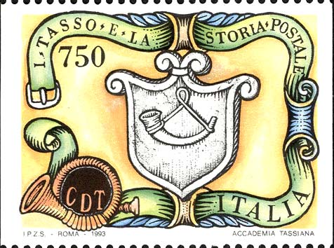 Francobollo Corno di Posta e Scudo Araldico -  1993