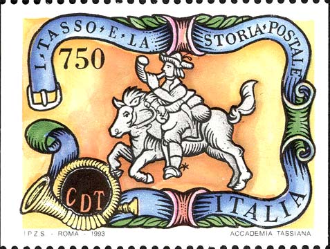 Francobollo Corriere a Cavallo (Rivolto a Sinistra) -  1993