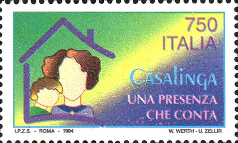Francobollo Figura di Donna e Bambino -  1994