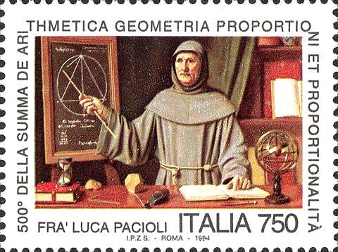 Francobollo Ritratto di Luigi Pacioli -  1994