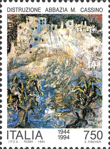 Francobollo Distruzione dell'Abbazia di Montecassino -  1994