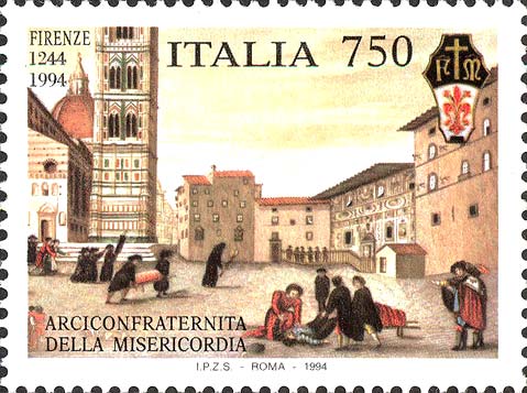 Francobollo Piazza del Duomo di Firenze, Dipinto di Cigoli -  1994