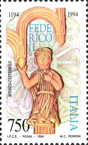 Francobollo Ritratto di Federico II -  1994