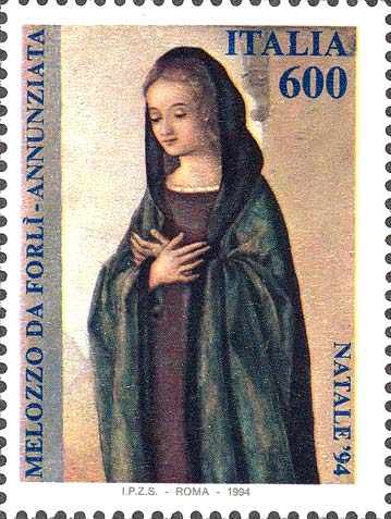 Francobollo Annunziata, Dipinto di Melozzo da Forlì -  1994