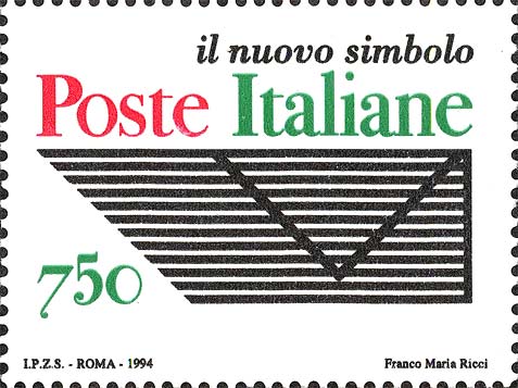 Francobollo Nuovo Simbolo delle Poste Italiane (Bianco) -  1994