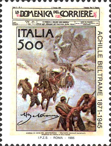 Francobollo Copertina del Primo Numero della Domenica del Corriere -  1995