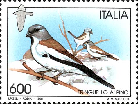 Francobollo Fringuello Alpino -  1995