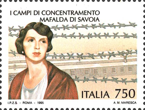 Francobollo Campi di Concentramento, Mafalda di Savoia -  1995