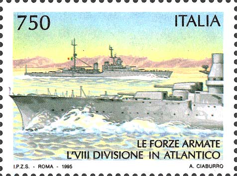 Francobollo Le Forze Armate, l'Ottava Divisione in Atlantico -  1995