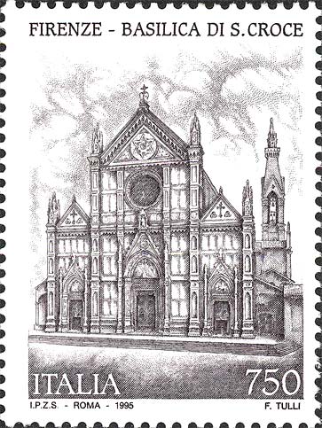 Francobollo Basilica di Santa Croce, a Firenze -  1995