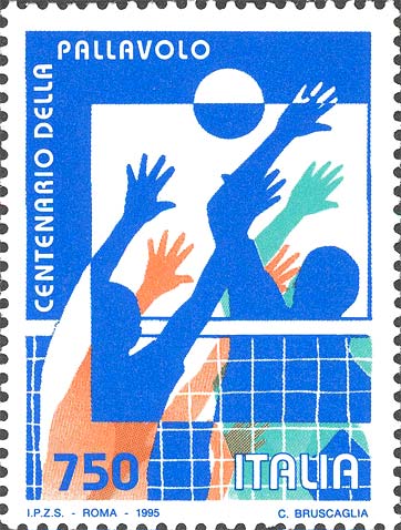 Francobollo Azione di Gioco della Pallavolo -  1995