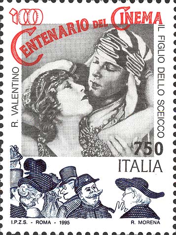 Francobollo Il Figlio dello Sceicco, Film con Rodolfo Valentino -  1995