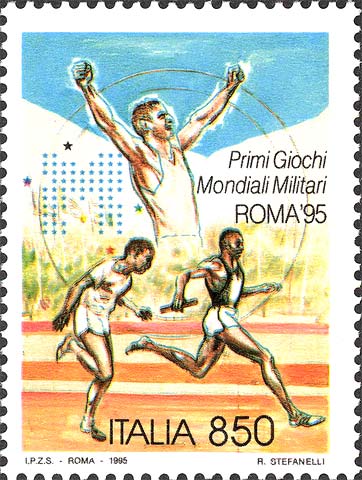 Francobollo Atleta Vittorioso e Staffetta -  1995
