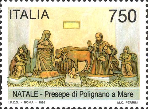 Francobollo Presepe Monumentale di Polignano a Mare -  1995