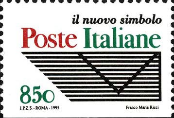 Francobollo Nuovo Simbolo delle Poste Italiane (Bianco - Non Dentellato in Basso) -  1995