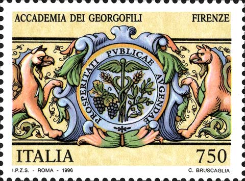 Francobollo Stemma dell'Accademia dei Georgofili di Firenze -  1996