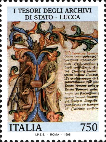 Francobollo Incipit dello Statuto di Lucca -  1996