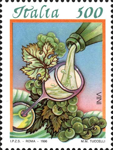Francobollo Vino Bianco -  1996