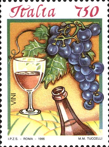 Francobollo Vino Rosso -  1996