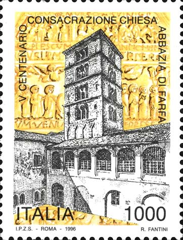 Francobollo Abbazia di Farfa -  1996