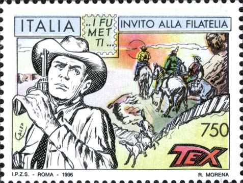 Francobollo Fumetto Tex, di Galep -  1996